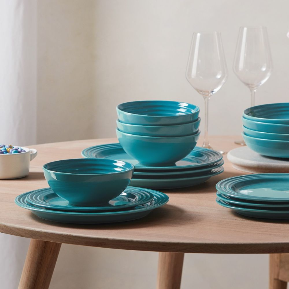 Teal dinner plates on sale