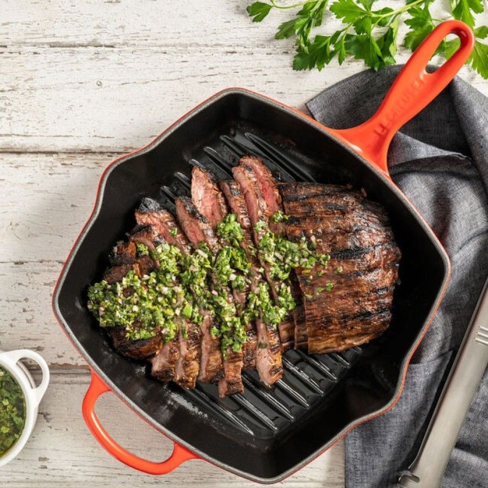 Le Creuset 10 Cerise Cherry Red Signature Square Skillet Grill Everything Kitchens