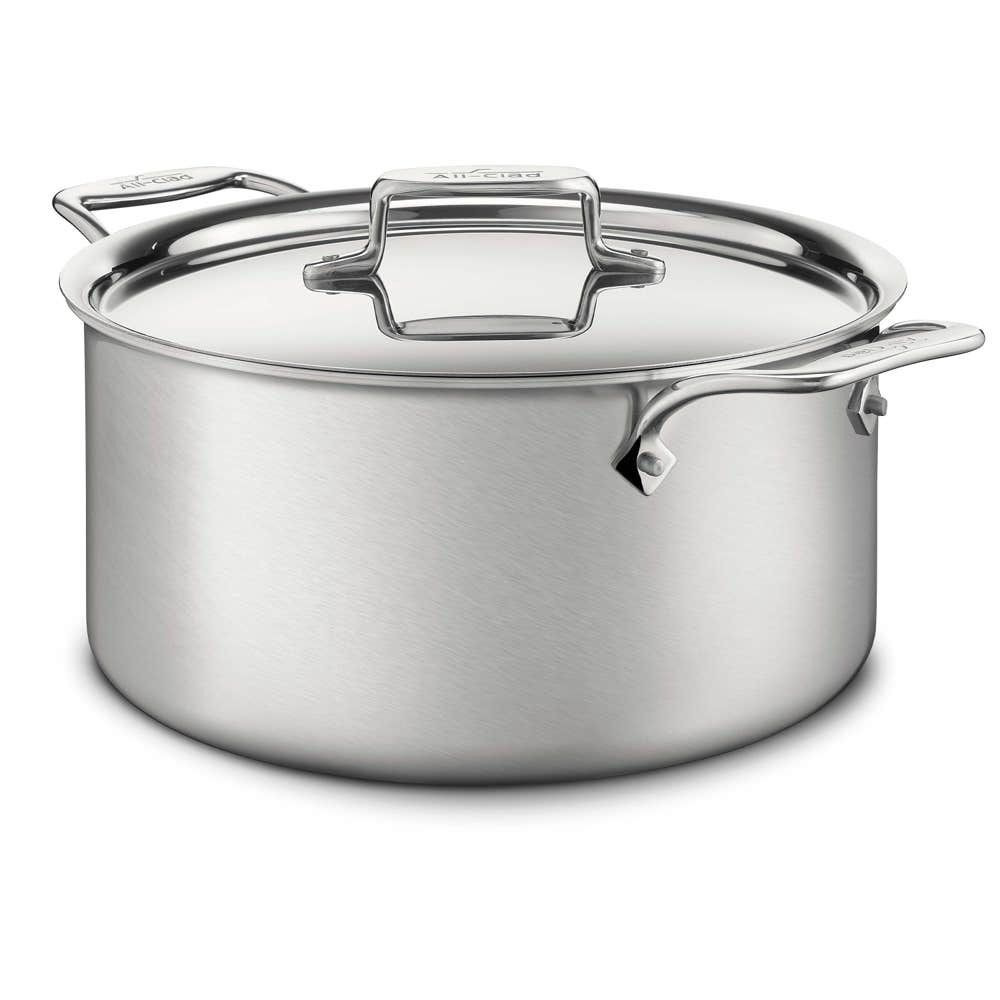 D5 Stainless 8 Quart Stock Pot with Lid (BD55508) | All-Clad