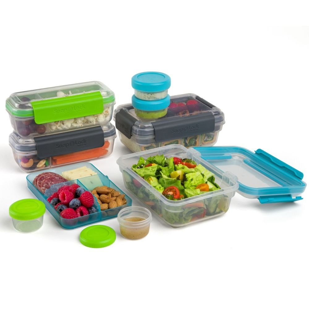Progressive Dishwasher Safe 14-Piece Salad Container Set in Blue, Green and  Grey