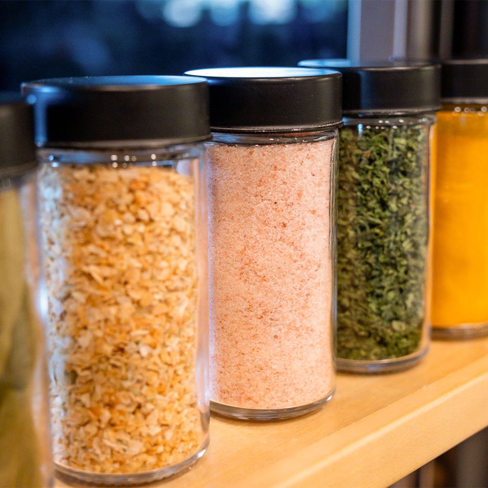 Everything Kitchens Modern Essentials 3oz Glass Spice Jars | Set of 12