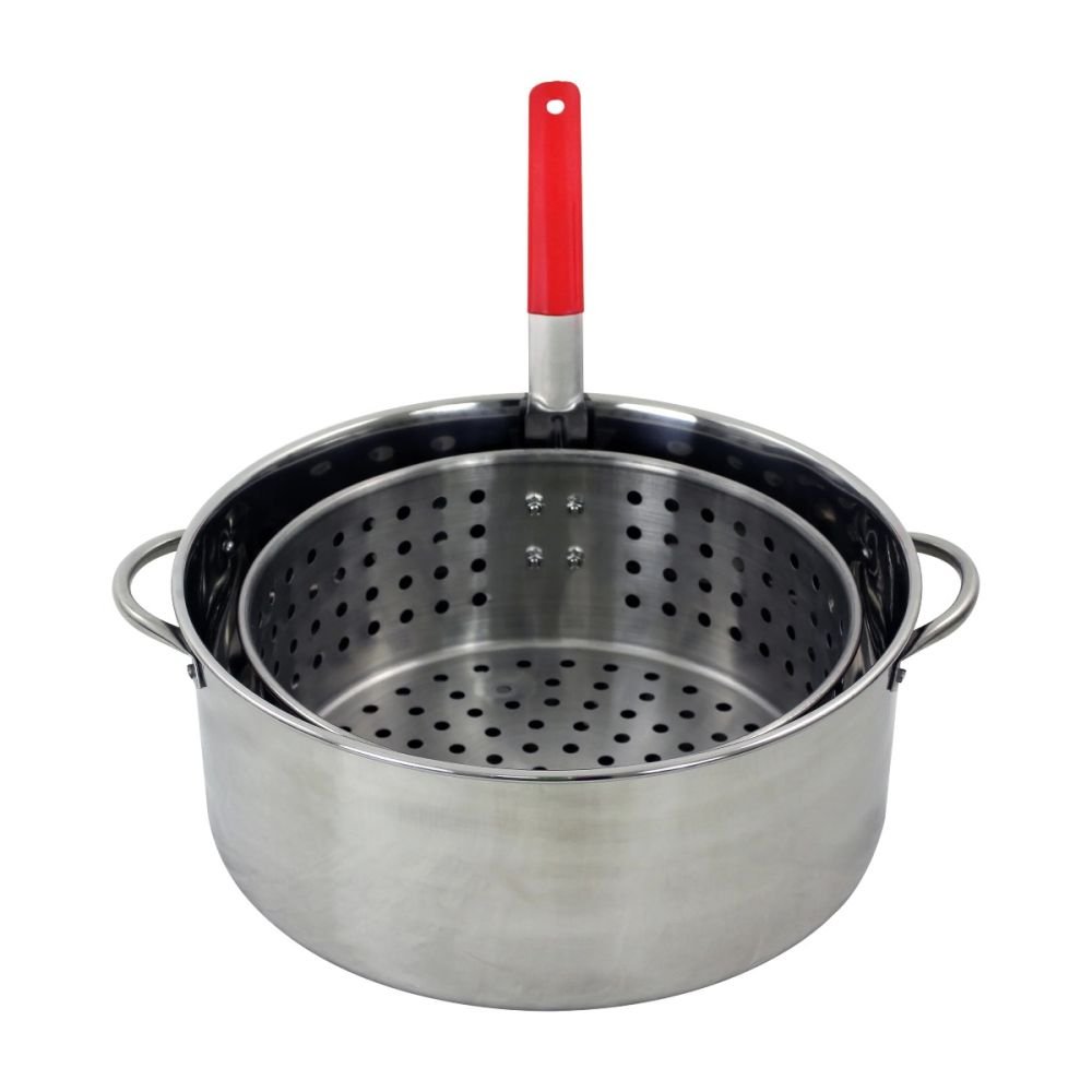 10.5 Qt. Steel Frying Pot With Basket, Chard