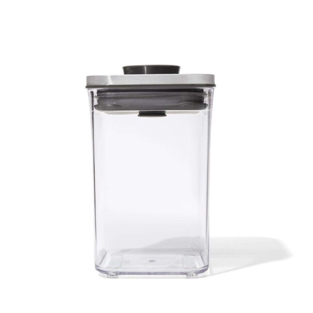OXO Steel POP Container Small Square Short (1.1 Qt/1 L) - Airtight Food  Storage - Ideal for Brown Sugar, Tea,Grey