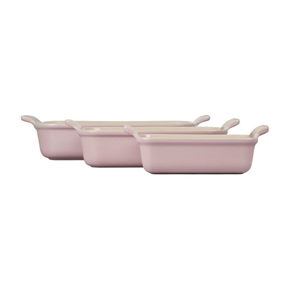 Heritage Rectangular Dishes Set of 3 (Chiffon Pink) | Le Creuset