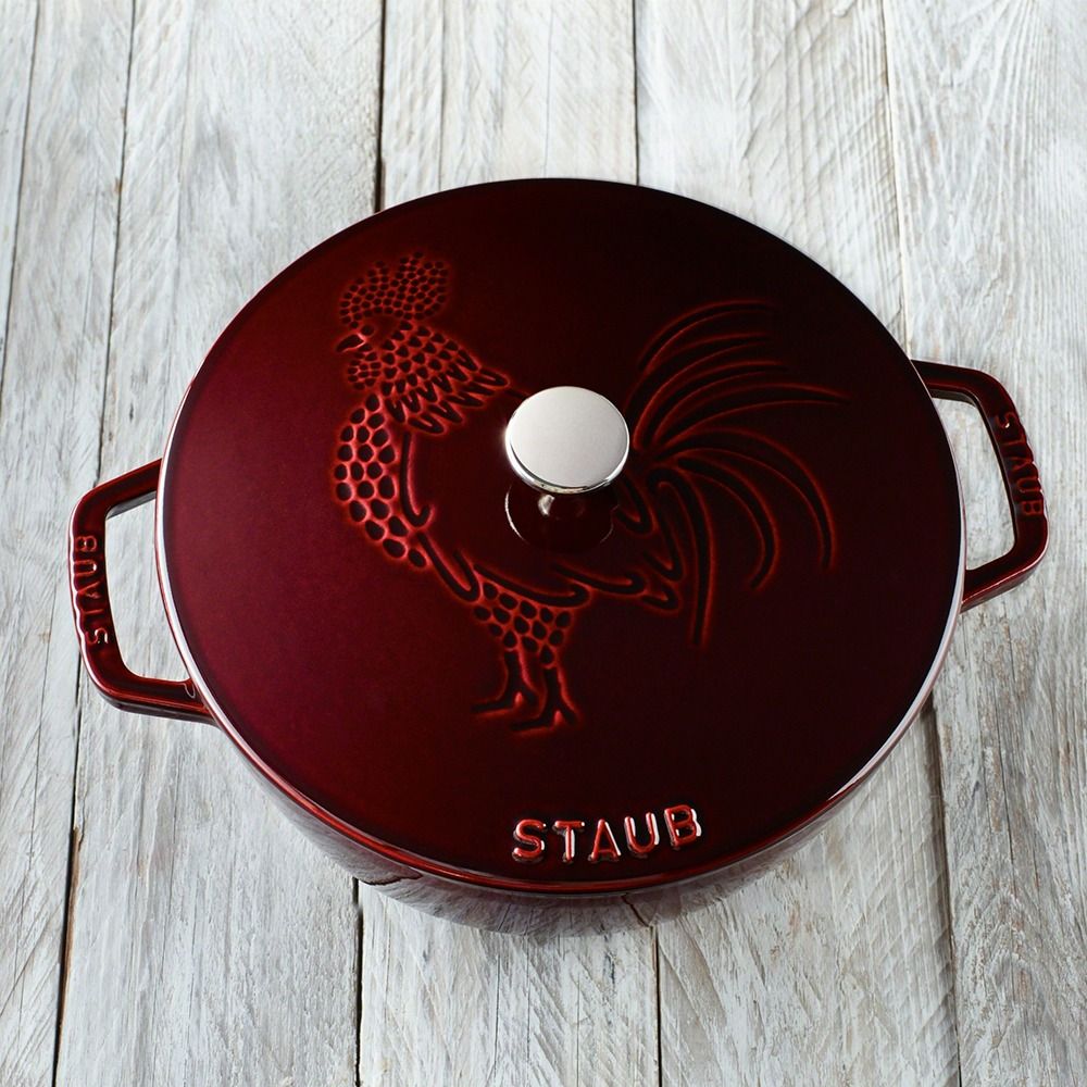 Staub Essential 3.75 Qt Cast Iron Rooster Cocotte/Dutch Oven