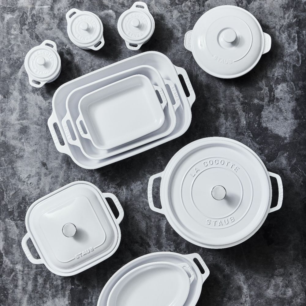 Staub Round Mini Cocotte/Dutch Oven (set of 3) - White