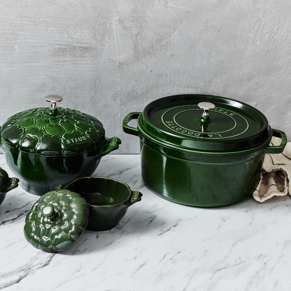 Staub Round Cocotte/Dutch Oven 7qt - Basil Green 1102885