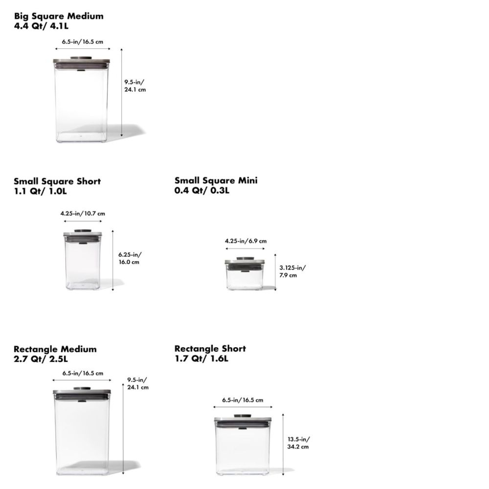 OXOSTEEL 6ピース☆POPCONTAINER☆ OXO Steel Pop Container Set of 6 | The Container Store