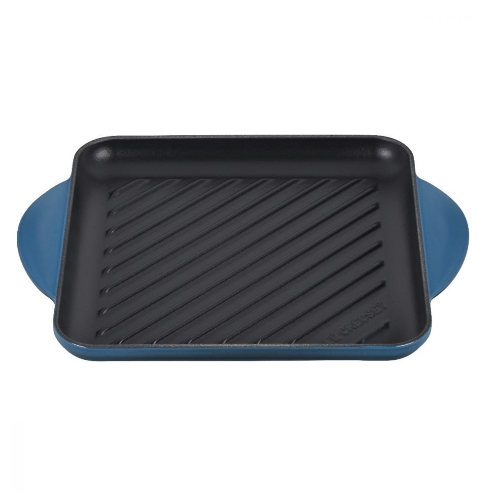 9.5 Square Signature Enameled Cast Iron Grill Pan - Deep Teal