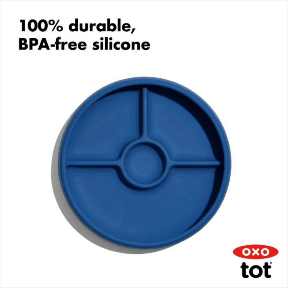 OXO Tot Silicone Divided Plate - Teal 