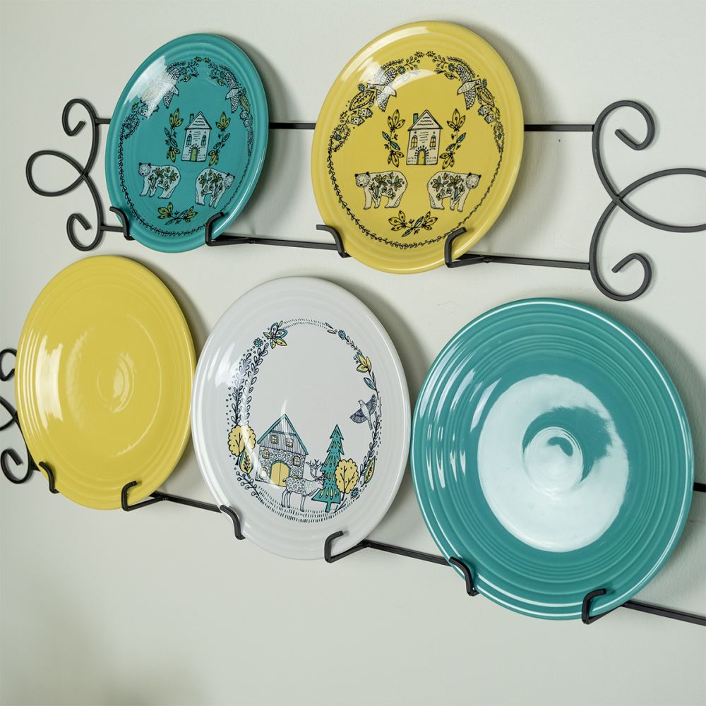 Horizontal wall plate rack sales