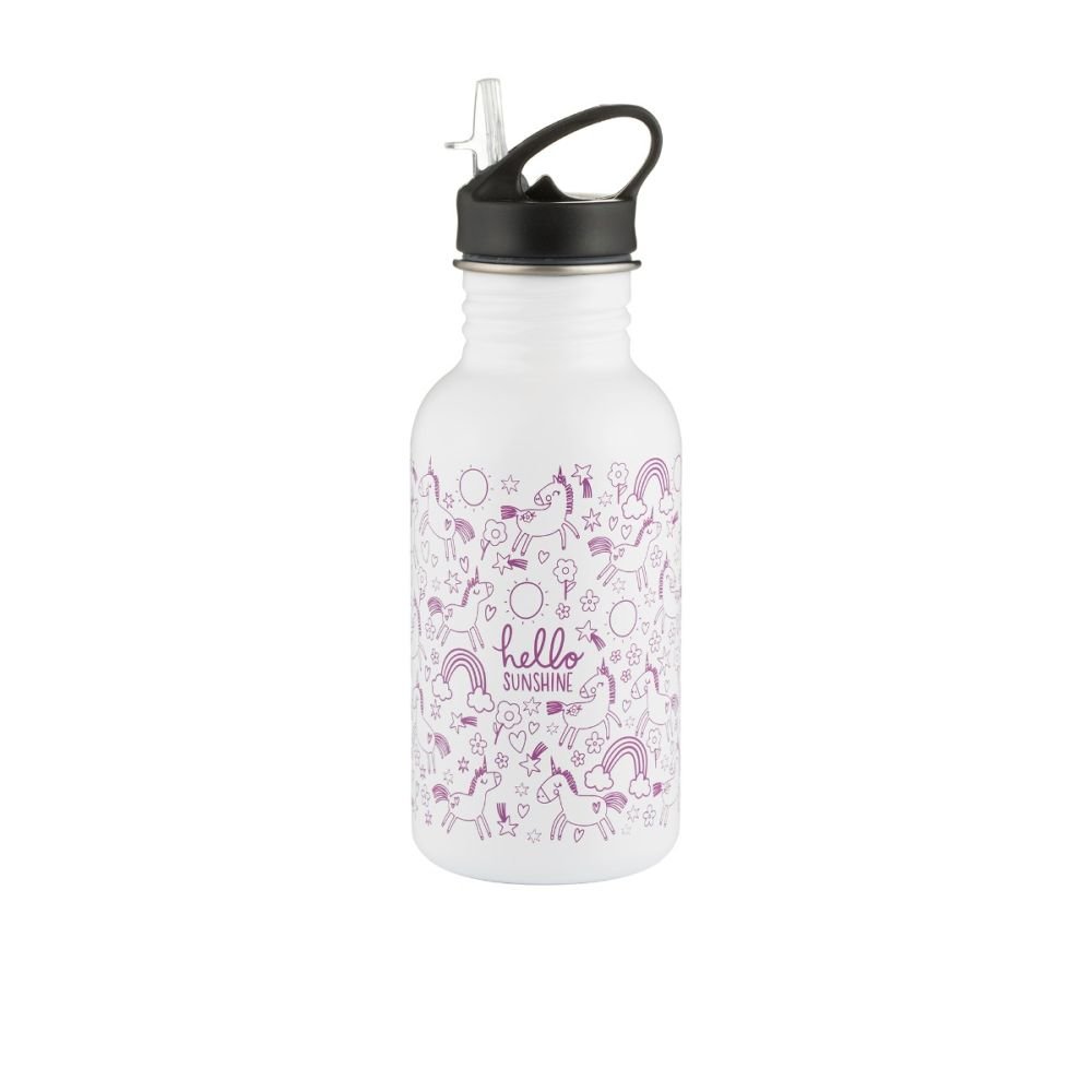 Water Bottle - 16.9oz Capacity - Glass - Pink - Green - 8 Colors