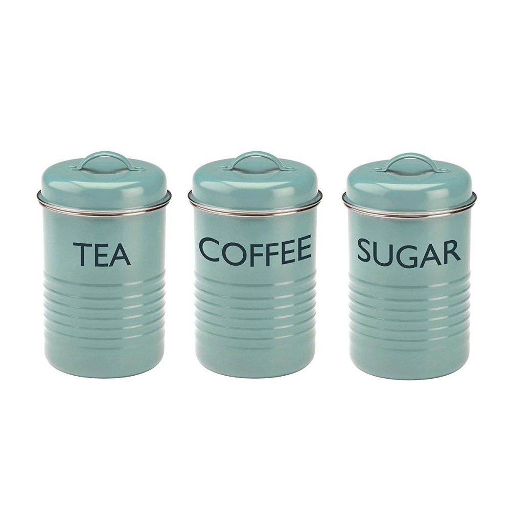 3 Pieces Storage Tin, Food Storage Containers, Kitchen Container with  Airtight Lids Metal Sugar Containers Pink