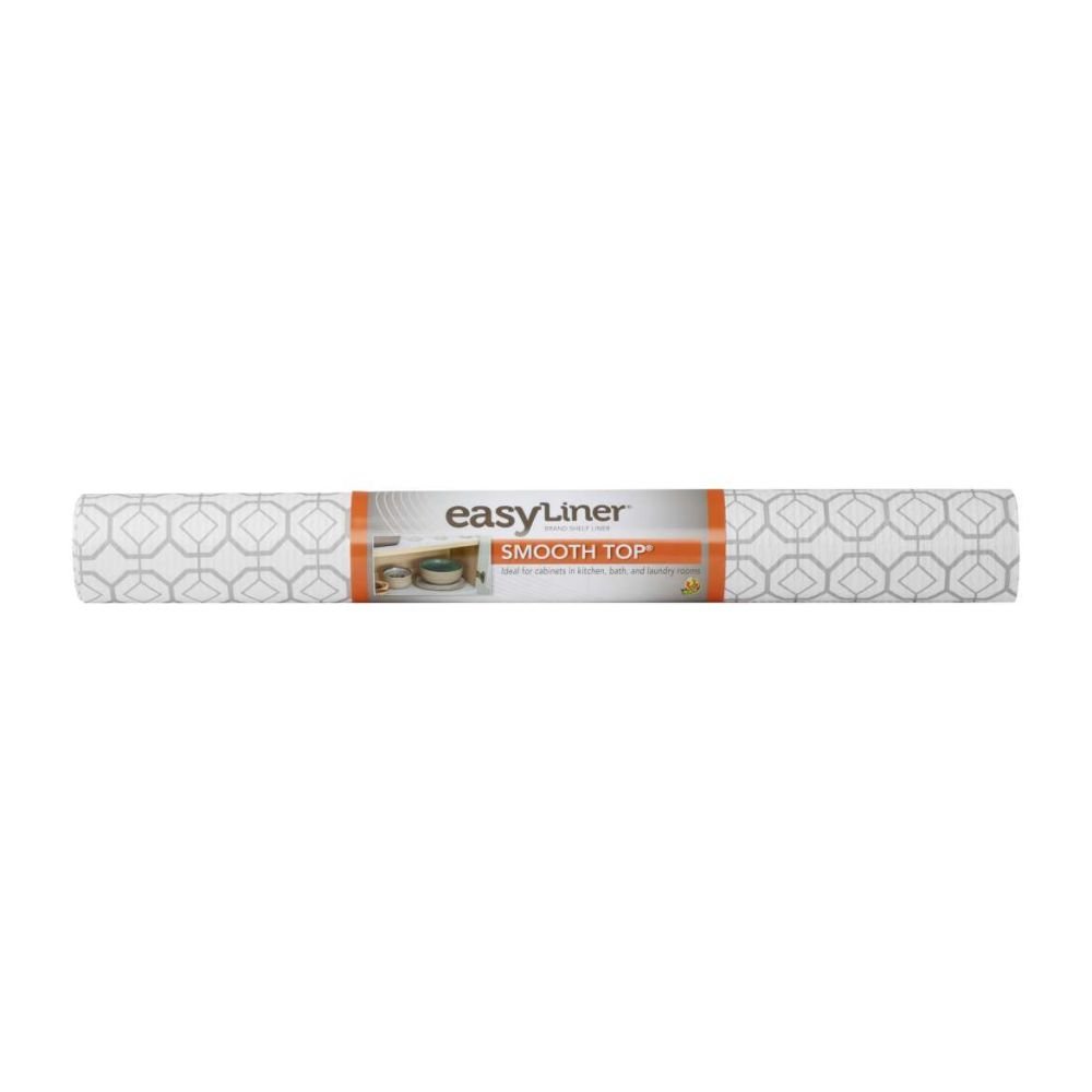 Easy Liner Smooth Top 20 x 6' Shelf Liner (Grey Geo)