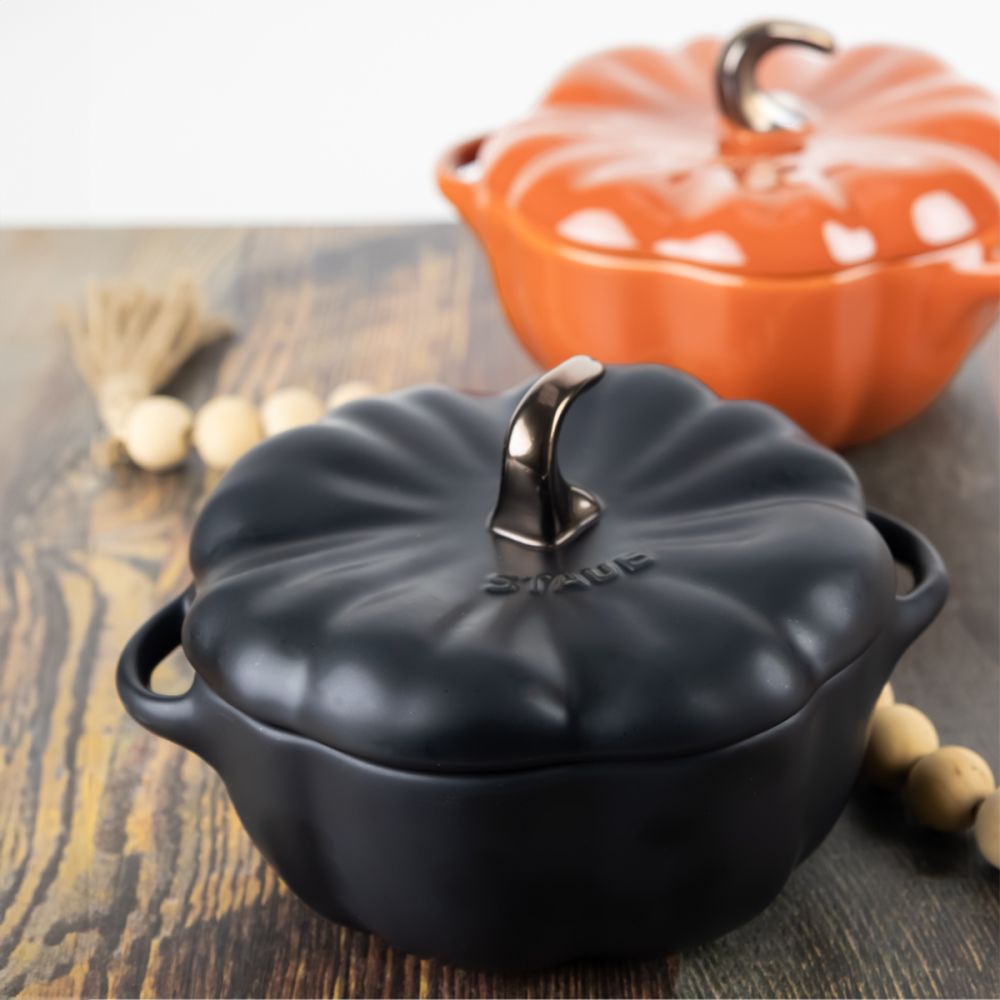 Staub Pumpkin Mini Cocotte (Matte Black) - 24oz | Everything Kitchens