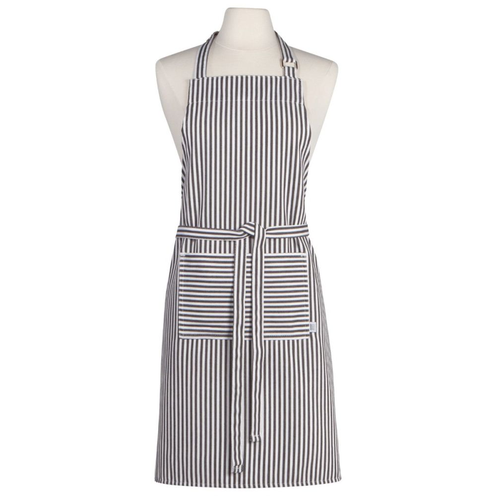 Narrow Stripe Apron (Black) | Now Designs by Danica | Everything Kitchens