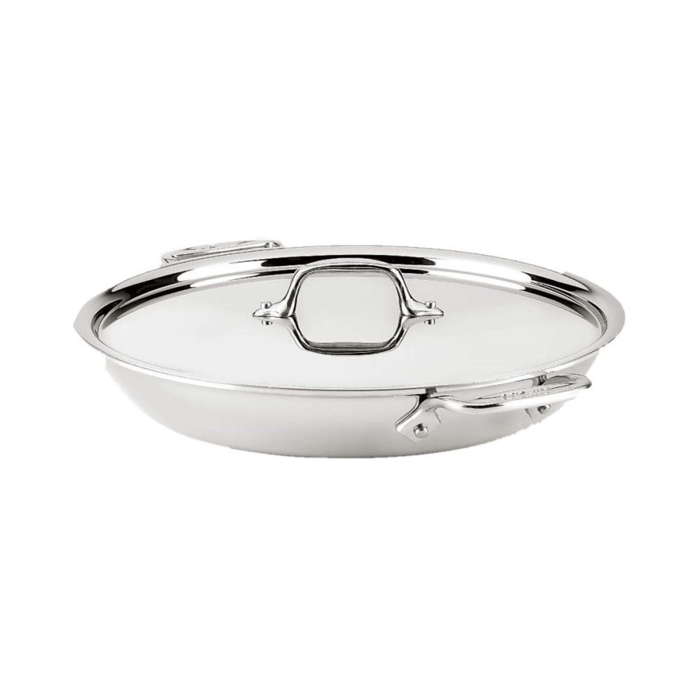 D3 Stainless 3-ply Bonded Cookware, Fry Pan with lid, 12 inch