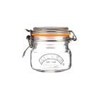 Circleware 67187 Mini Square Glass Spice Jar with Swing Top Gold Hermetic  Airtight Locking Lid Set