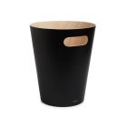 Umbra 2 Gallon Woodrow Can (Black & Natural) Image