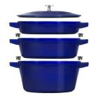 Staub Stackable Cocotte, Braiser, and Grill Pan with Lid | Dark Blue