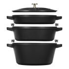 Staub Stackable Cocotte, Braiser, and Grill Pan with Lid | Black