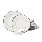 Kate Spade Make It Pop 12-Piece Dinnerware Set | Black and Gold Image