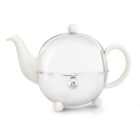 Bredemeijer 30oz Ceramic Teapot (White & Stainless Steel) 