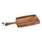 image shows Lipper International Acacia 18" Paddle Board with Leather Tie  against a blank, white background Image