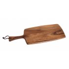  image shows Lipper International 20" Acacia Paddle Board with Leather Tie against a blank, white background Image