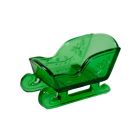  image shows Mosser Glass Holiday Collection Mini Sleigh Figurine | Hunter Green against a blank, white background Image