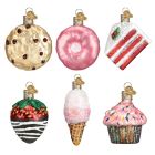 image shows Old World Christmas Ornament | Mini Dessert Set  against a blank, white background Image