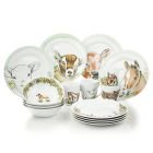 Everything Kitchens 16-Piece Dinnerware Set with Mugs | Barnyard Baby Animals