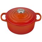 Le Creuset 2 Qt. Round Enameled Cast Iron Dutch Oven with Stainless Steel Knob | Flame Orange