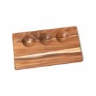 image shows Lipper International Acacia 3 Dip Serve Board  against a blank, white background Image