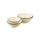 STP Vintage Enamel 3-Piece Bowl Set | Ivory Image