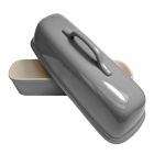 Sassafras Superstone Covered Bread Baker | Grey Glaze Image