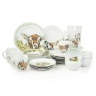 Everything Kitchens 28-Piece Dinnerware Set | Barnyard Baby Animals