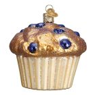 image shows Old World Christmas Ornament | Blueberry Muffin  against a blank, white background Image