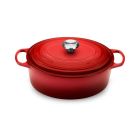 Le Creuset 2.75 Qt. Oval Signature Dutch Oven with Stainless Steel Knob | Cerise/Cherry Red