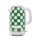 image shows MacKenzie-Childs Emerald Check 7-Cup Electric Kettle  against a blank, white background Image