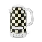 image shows MacKenzie-Childs Courtly Check 7-Cup Electric Kettle against a blank, white background Image