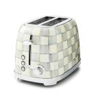 image shows MacKenzie-Childs Sterling Check 2-Slice Toaster against a blank, white background Image