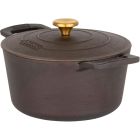 Viking Polished Cast Iron 5 Qt. Dutch Oven Against a Plain White Background Image