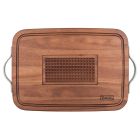 Viking Acacia Wood Carving Board with Metal Handles Image