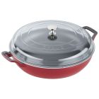 Staub 3.5 Qt. Braiser with Glass Lid (Cherry)