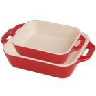 Staub 2pc Rectangular Baking Dish Set - Cherry Red (40508-627)