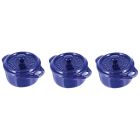 Staub Round Mini Cocotte/Dutch Oven (set of 3) - Dark Blue 40511-422