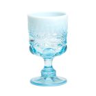 Mosser Glass Eye Winker 10oz Goblet Aqua Opal