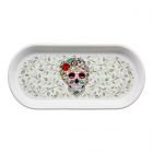 Fiesta® 12" Oblong Serving Platter | Sugar Skull and Vine (White)