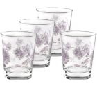  image shows Fiesta&reg; 15oz Tapered Double Old Fashion Glasses (Set of 4) | Botanical Floral Lavender against a blank, white background
 Image